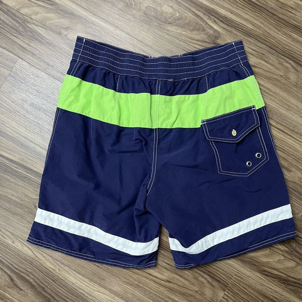 Vintage Polo Ralph Lauren Size M Board Shorts Big Pony Swim Trunks Blue RL PRL - Picture 11 of 13